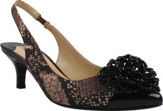 Womens J. Renee Estee   Brown/Black Glitter Fabric Ornamented Shoes
