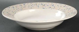 Nautica Calico Large Rim Soup Bowl, Fine China Dinnerware   Blue/Cream Stripes &