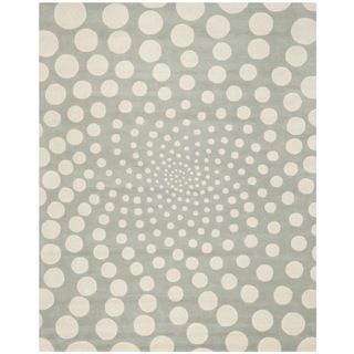 Handmade Soho Grey/ Ivory New Zealand Wool Rug (76 X 96)