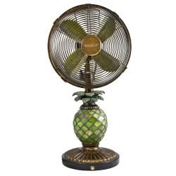 Deco Breeze Dbf0247 Mosaic Glass Pineapple 10 inch Table Fan