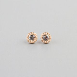 Rhinestone Stud Bead Earrings Gold One Size For Women 234769621