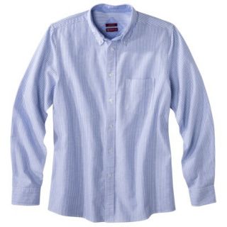 Merona Mens Tailored Fit Oxford Button Down   Blue/White Stripe XL
