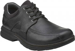 Mens Clarks Senner Blvd   Black Tumbled Leather Lace Up Shoes