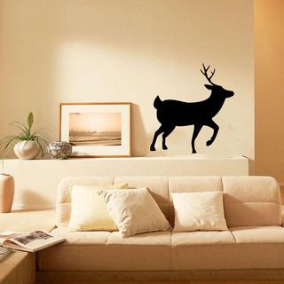 Deer Antlers Vinyl Wall Decal (Glossy blackEasy to apply, instructions includedDimensions 25 inches wide x 35 inches long )