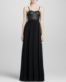 Ceil Studded Corset Gown   Alice + Olivia