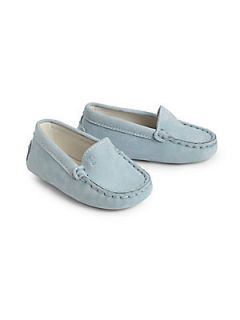 Tods Infants Gommini Suede Moccasin Loafers   Light Blue