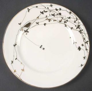 Target Snowfall Splendor Salad Plate, Fine China Dinnerware   Gold Vines, Birds,