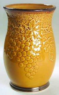Bordeaux Gold Wine Cooler, Fine China Dinnerware   All Amber,Embossed Grapes,Rim