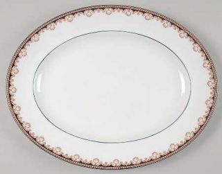 Wedgwood Medici 14 Oval Serving Platter, Fine China Dinnerware   Tan Shells On