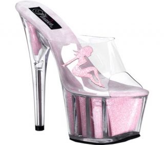 Womens Pleaser Adore 701   Clear/Baby Pink Glitter Dress Shoes