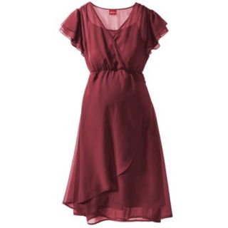 Merona Maternity Short Sleeve Woven Dress   Red M