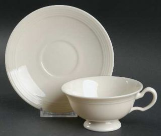 Lenox China Plymouth No Color Band Footed Cup & Saucer Set, Fine China Dinnerwar