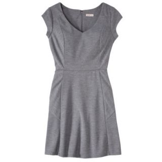 Merona Womens Textured Cap Sleeve Fit and Flare Dress   Heather Gray   S