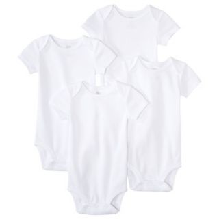 Just One YouMade by Carters Newborn 4 Pack Short sleeve Bodysuit   White 3 M