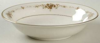 Noritake Suffolk Coupe Soup Bowl, Fine China Dinnerware   Gold & Orange Flowers,