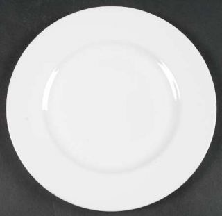 Crate & Barrel Anna Salad Plate, Fine China Dinnerware   Bone, Solid White, Rim,