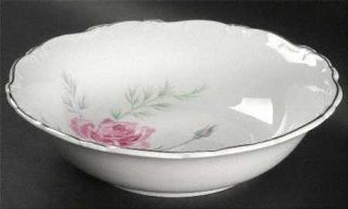Home Arts Enchanted Rose Pink 9 Round Vegetable Bowl, Fine China Dinnerware   P
