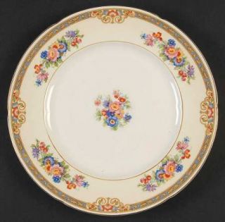 Grindley Marjorie Luncheon Plate, Fine China Dinnerware   Floral Rim & Center, B