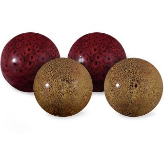 Set Of 4 Ceramic Argento Decorative Balls