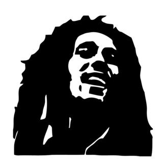 Bob Marley Glossy Black Vinyl Sticker Wall Decal (Glossy blackTheme Bob Marley head silhouette Materials VinylIncludes One (1) wall decalEasy to apply; comes with instructions Dimensions 25 inches wide x 35 inches longAll measurements are approximate.