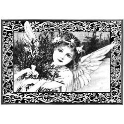 Crafty Individuals Unmounted Rubber Stamp 4.75 X7 Pkg  An Adorable Christmas Angel