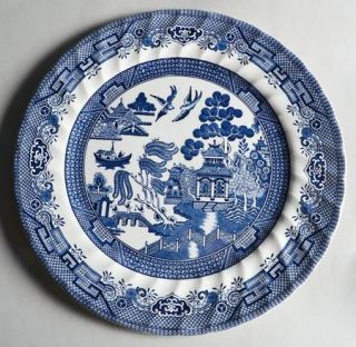 Royal Wessex Blue Willow (Swirl Rim,England) 11 Round Platter/Chop Plate, Fine