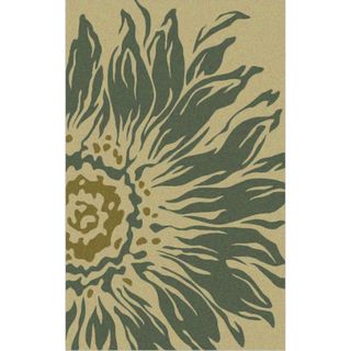 Sanibel Gardenia/ Turquoise Outdoor Rug (2 X 3)