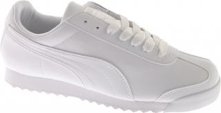 Mens PUMA Roma Basic   White/Light Gray Sneakers