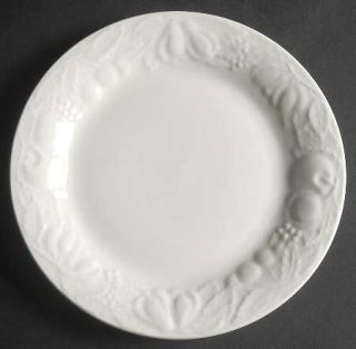 Tabletops Unlimited Fruit De Blanc Salad Plate, Fine China Dinnerware   White,Ra