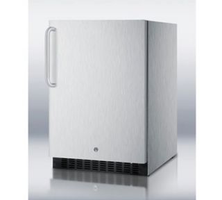 Summit Refrigeration Outdoor Beverage Refrigerator w/ Auto Defrost & Reversible Door, Stainless, 4.9 cu ft