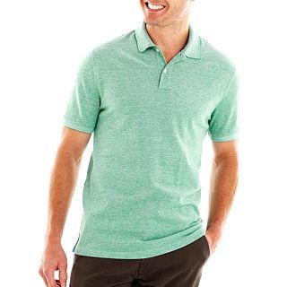 St. Johns Bay Oxford Pique Polo Shirt, Green, Mens