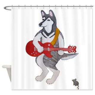  Alaskan Malamute Dog and Guitar Shower Curtain  Use code FREECART at Checkout