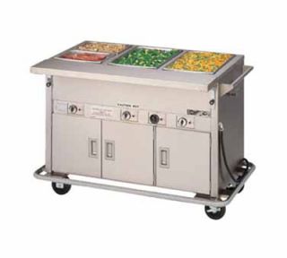 Piper Products 72 in Mobile Hot Food Serving Counter, 5 Wells, Heated Understorage, 240/3V