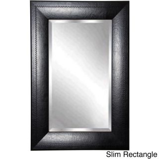 Rayne Stitched Black Leather Wall Mirror