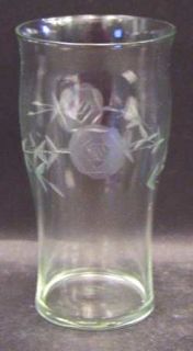 Unknown Crystal Unk320  Flat Tumbler   Gray Cut Roses & Leaves