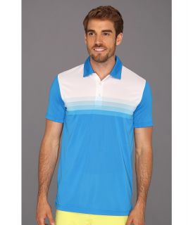 PUMA Golf Yarn Dye Stripe Polo Tech Mens Short Sleeve Knit (Blue)