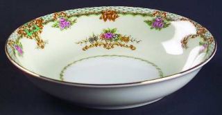 Narumi Princess Fruit/Dessert (Sauce) Bowl, Fine China Dinnerware   Green & Tan