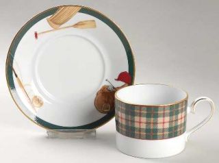 Noritake Sports Page Flat Cup & Saucer Set, Fine China Dinnerware   Sports Equip
