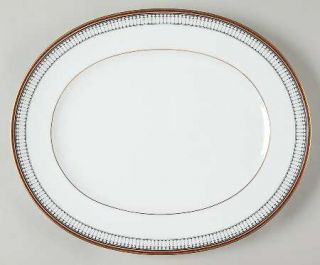 Noritake Mckenzie 13 Oval Serving Platter, Fine China Dinnerware   Red And Blac
