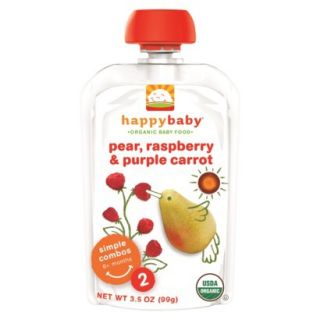 Happy Baby Organic Food Pouch   Pear, Raspberry, & Purple Carrot 3.5oz (16 Pack)