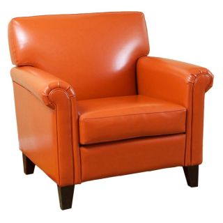 Best Selling Home Decor Furniture LLC Burnt Orange Classic Leather Club Chair