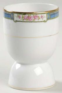 Noritake Grosvenor Double Egg Cup, Fine China Dinnerware   Blue & Green Band,Pin