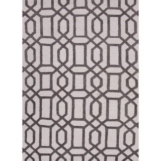 Hand tufted Modern Geometric Wool/ Silk Rug (2 X 3)