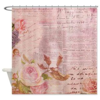  Vintage Pink Love Letter Shower Curtain  Use code FREECART at Checkout