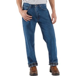 Carhartt Relaxed Fit Flannel Lined Jeans   38in. Waist x 36in. Inseam, Dark