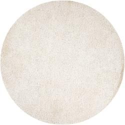 Hand woven White Pitzer Soft Shag (6 Round)