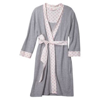 Womens Robe   Grey/Pink L
