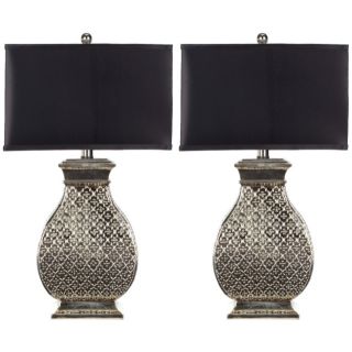 Indoor 1 light Royal Spain Silver Finish Table Lamps (set Of 2)