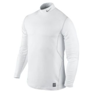 Nike Pro Thermal Hyperwarm Mock Mens Golf Shirt   White