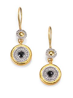 GURHAN Black and White Diamond, 24K Yellow Gold and Sterling Silver Earrings   G